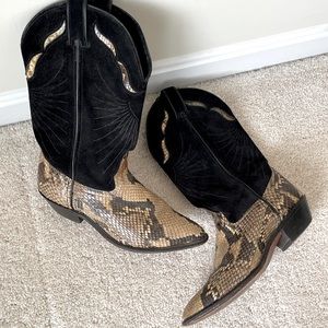 SOLD  😃 CODE WEST Women’s Snake Skin & Suede Cowboy Boots